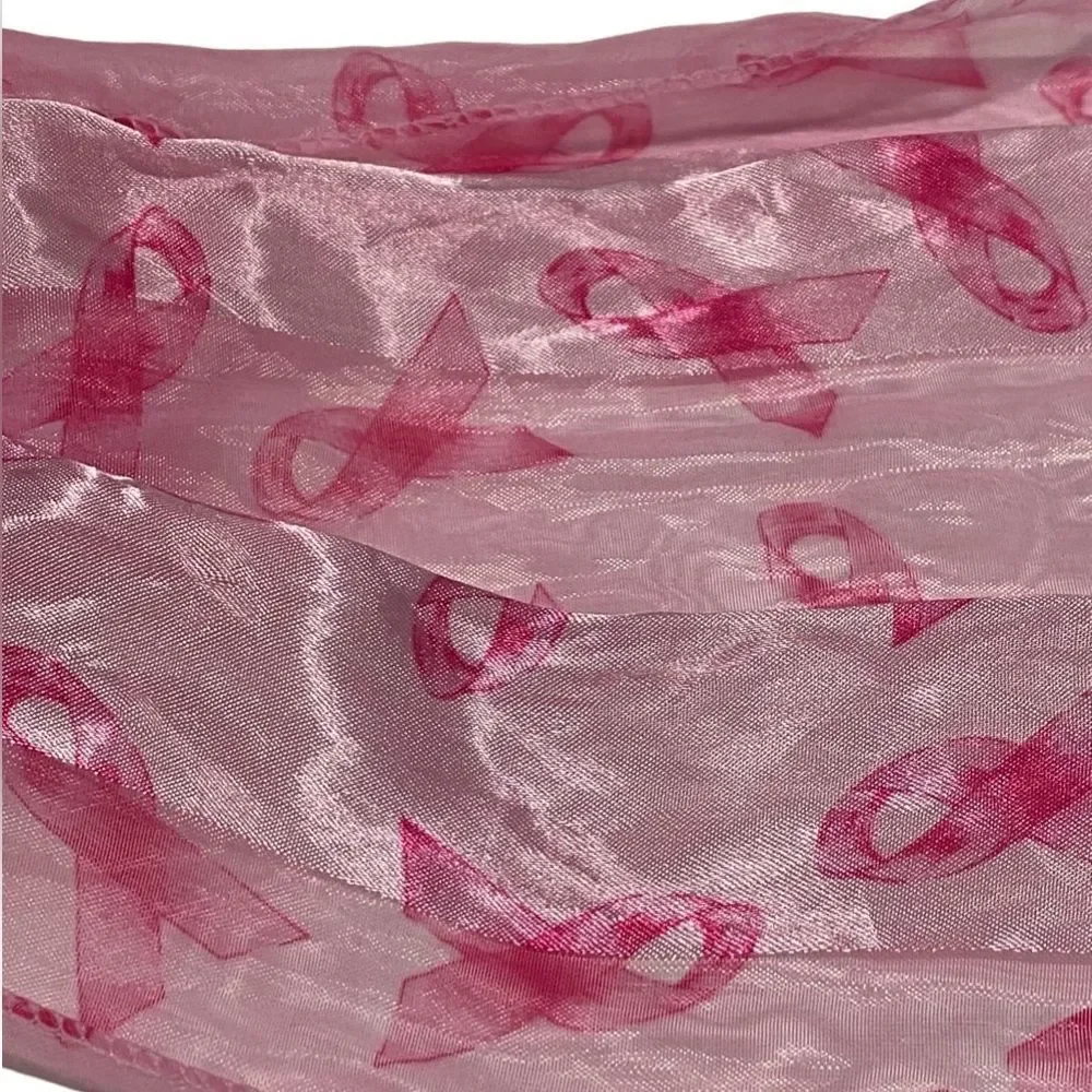 Pink Ribbon Breast Cancer Awareness Scarf Rhinestone Earrings Jewelry Set NWT